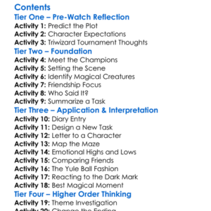 Harry Potter And The Goblet Of Fire 2005 Worksheet Activity Booklet