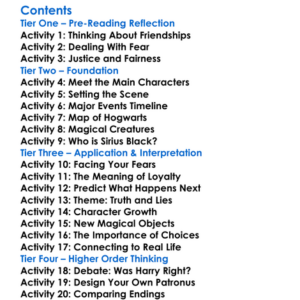 Harry Potter And The Prisoner Of Azkaban Jk Rowling Worksheet Activity Booklet