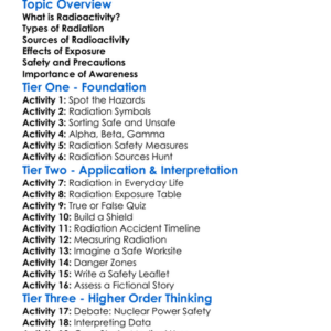 Hazards Of Radioactivity Worksheet Activity Booklet