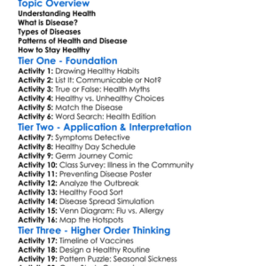 Health And Disease Patterns Worksheet Activity Booklet
