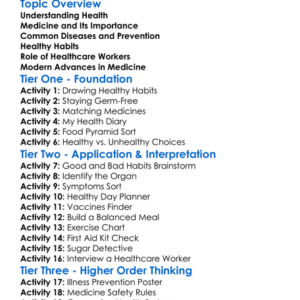 Health And Medicine Worksheet Activity Booklet