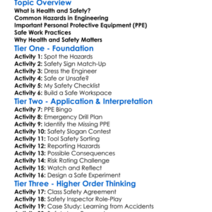 Health And Safety In Engineering Worksheet Activity Booklet