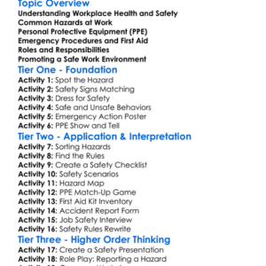 Health And Safety In The Workplace Worksheet Activity Booklet