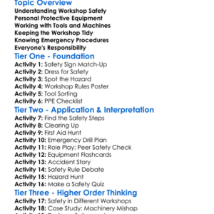 Health And Safety In Workshops Worksheet Activity Booklet
