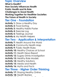 Health And Society Worksheet Activity Booklet