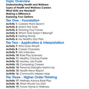 Health And Wellness Careers Worksheet Activity Booklet
