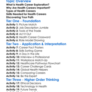 Health Career Exploration Worksheet Activity Booklet