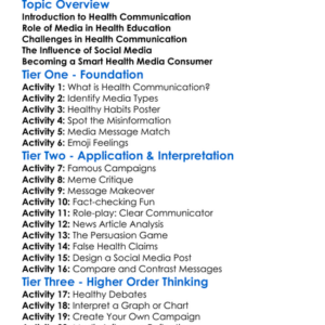 Health Communication In Media Worksheet Activity Booklet