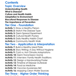 Health Disease And Biocultural Adaptation Worksheet Activity Booklet