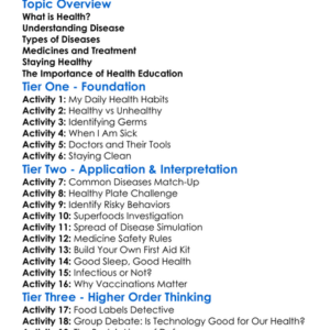 Health Disease And Medicine Worksheet Activity Booklet