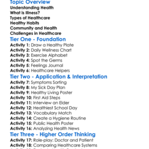 Health Illness And Healthcare Worksheet Activity Booklet