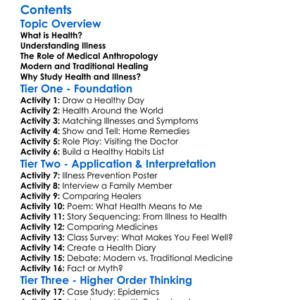 Health Illness And Medical Anthropology Worksheet Activity Booklet