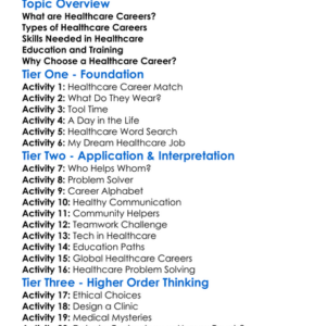Healthcare Careers Worksheet Activity Booklet
