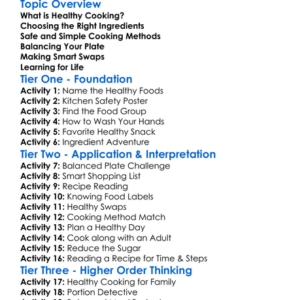 Healthy Cooking Skills Worksheet Activity Booklet