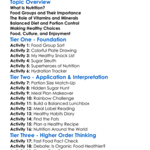 Healthy Eating And Nutrition Worksheet Activity Booklet