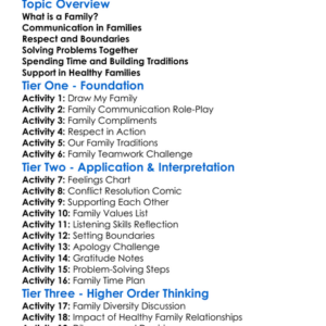 Healthy Family Relationships Worksheet Activity Booklet