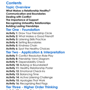 Healthy Relationships And Friendships Worksheet Activity Booklet