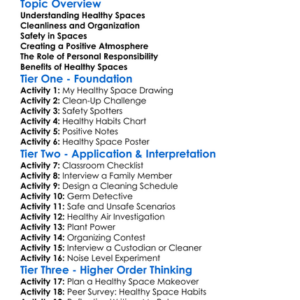 Healthy Spaces At Home And School Worksheet Activity Booklet