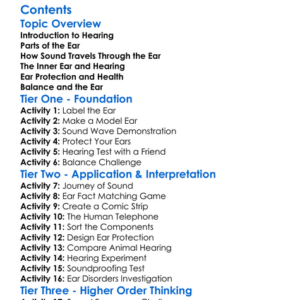 Hearing Structure And Function Of The Ear Worksheet Activity Booklet
