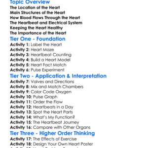 Heart Anatomy And Function Worksheet Activity Booklet