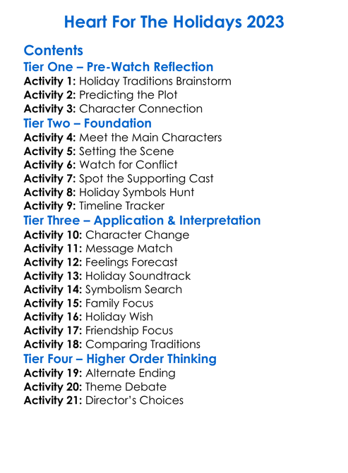 Heart For The Holidays 2023 Worksheet Activity Booklet