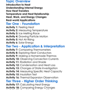 Heat And Internal Energy Worksheet Activity Booklet
