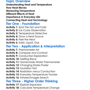 Heat And Temperature Worksheet Activity Booklet