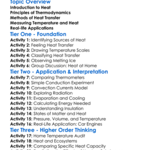 Heat And Thermodynamics Worksheet Activity Booklet