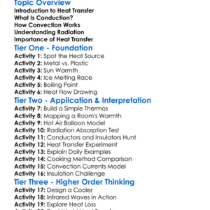 Heat Transfer Methods Worksheet Activity Booklet