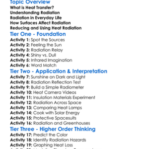 Heat Transfer Radiation Worksheet Activity Booklet