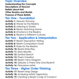 Heaven Hell And Other Realms Worksheet Activity Booklet