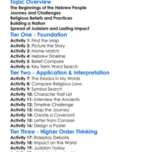Hebrews And The Origins Of Judaism Worksheet Activity Booklet