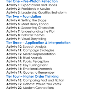 Henry Fonda For President 2025 Worksheet Activity Booklet