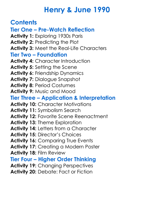 Henry June 1990 Worksheet Activity Booklet