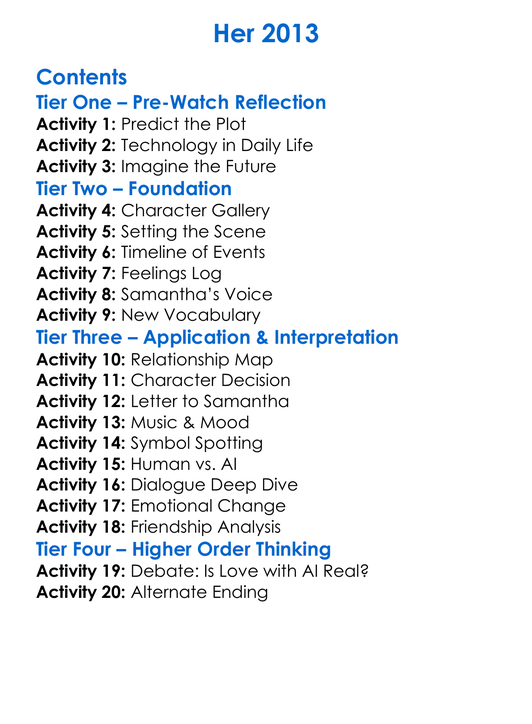 Her 2013 Worksheet Activity Booklet