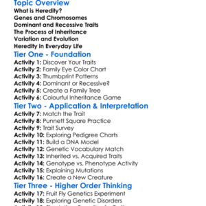 Heredity And Inheritance Worksheet Activity Booklet