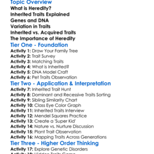 Heredity And Inherited Traits Worksheet Activity Booklet