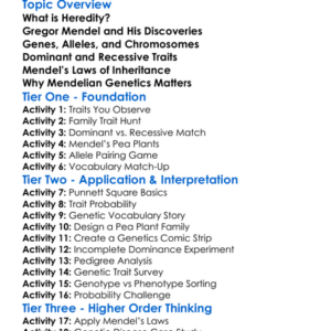 Heredity And Mendelian Genetics Worksheet Activity Booklet