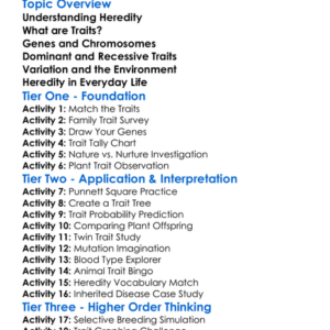 Heredity And Traits Worksheet Activity Booklet