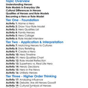 Heroes And Role Models In Culture Worksheet Activity Booklet