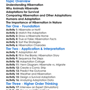 Hibernation And Adaptation Worksheet Activity Booklet
