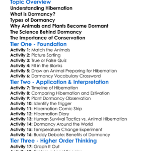 Hibernation And Dormancy Worksheet Activity Booklet