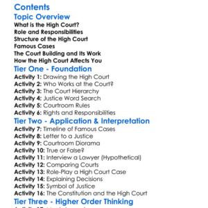 High Court Of Australia Or Equivalent Worksheet Activity Booklet