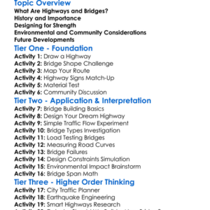 Highway And Bridge Design Worksheet Activity Booklet