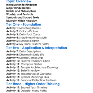 Hindu Deities And Beliefs Worksheet Activity Booklet