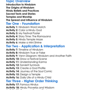 Hinduism And Its Origins Worksheet Activity Booklet