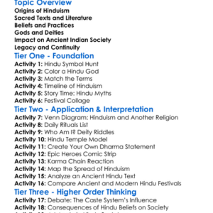 Hinduism In Ancient India Worksheet Activity Booklet