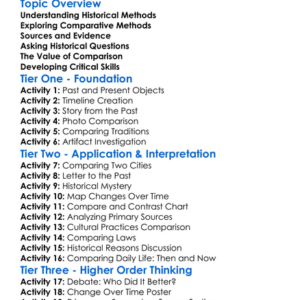 Historical And Comparative Methods Worksheet Activity Booklet