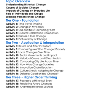Historical Change In Societies Worksheet Activity Booklet