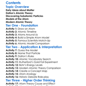Historical Development Of Atomic Theory Worksheet Activity Booklet